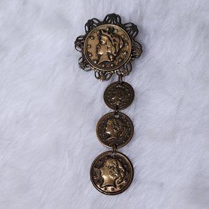 Vintage coin brooch